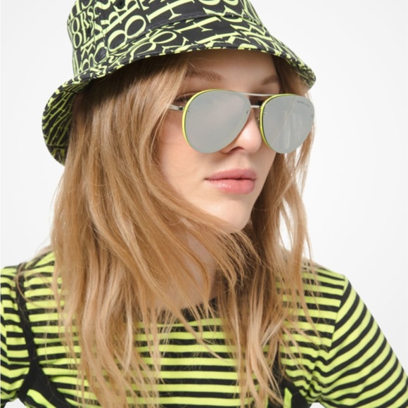 Michael Kors Black and Neon Green Bucket Hat main image 7